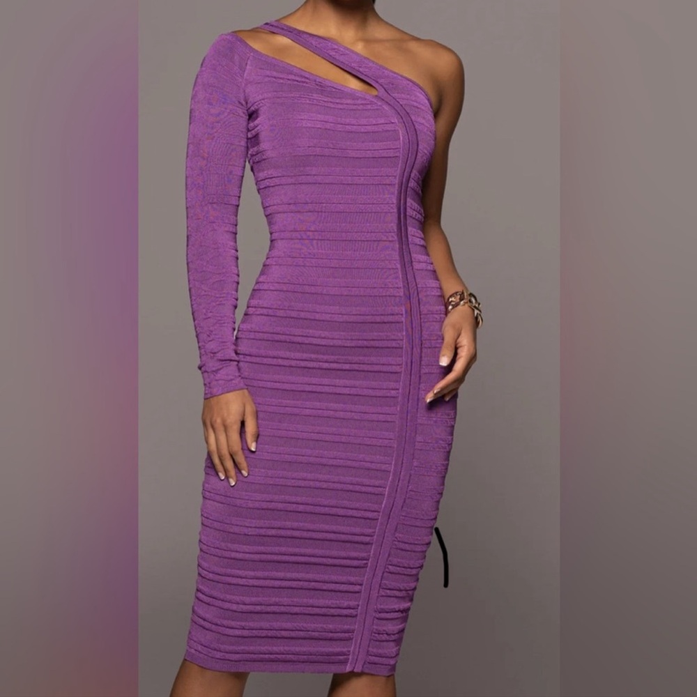 JLUXLABEL • Grape Jam Soft Touch Midi Dress • NWT • medium • Purple • Stretch